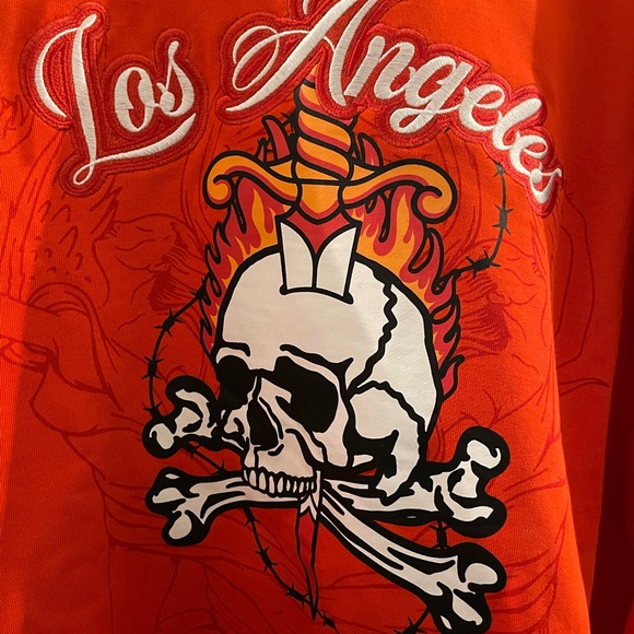 Watson Vibrant Red Skull Graphic Hoodie - Picture 2 of 7